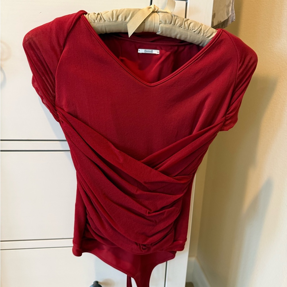 Wolford Red Draped Women's Blouse